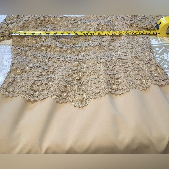 Obsessions Couture Dress Women’s Size 14 Lace Metallic Maxi Formal - Picture 6 of 9